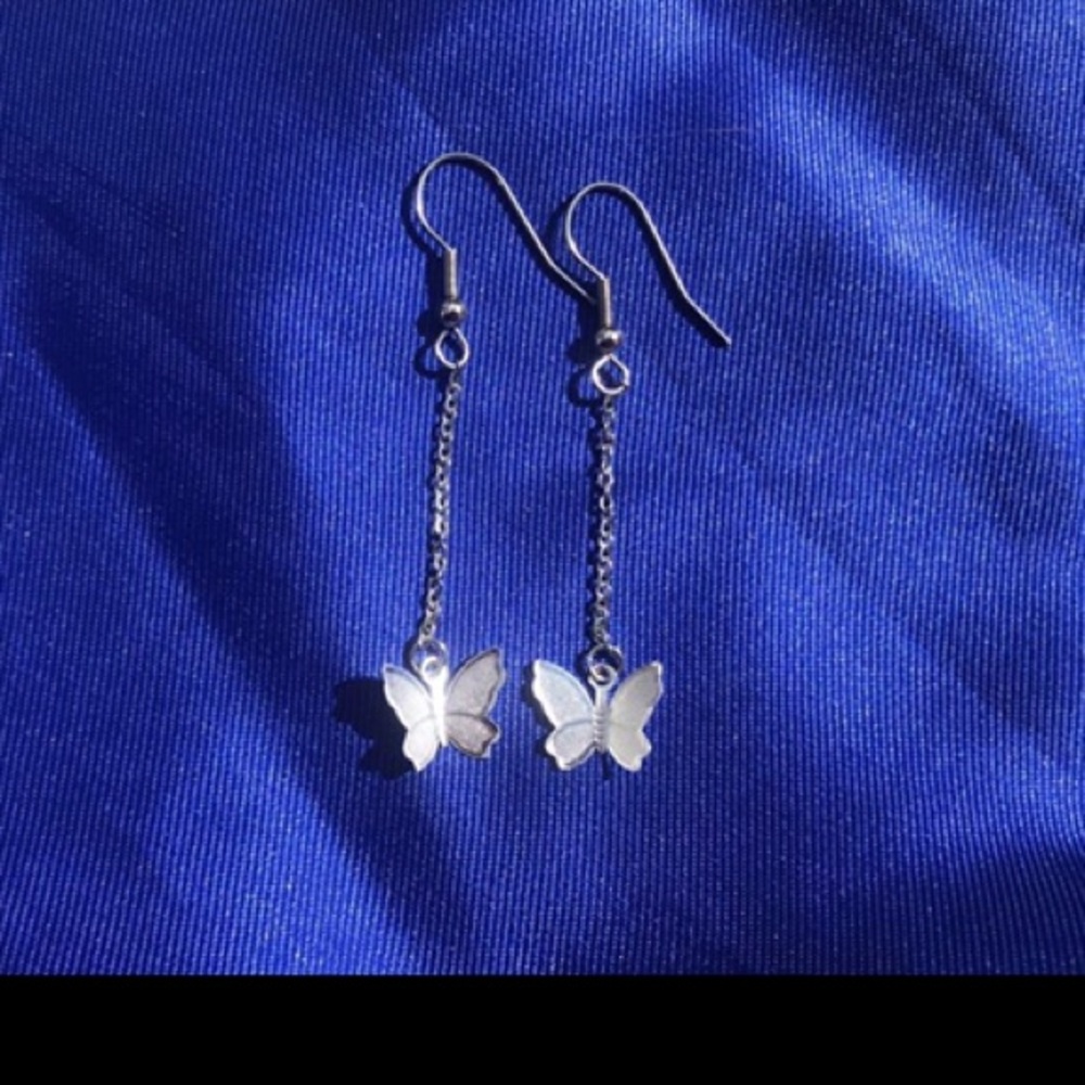 Silver butterfly earrings